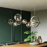 LED Chandeliers Linear Pendant Light Glass Spheres Black Ceiling - Image 1