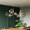 LED Chandeliers Linear Pendant Light Glass Spheres Black Ceiling - Image 1