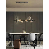 LED Chandeliers Linear Pendant Light Glass Spheres Black Ceiling - Image 11