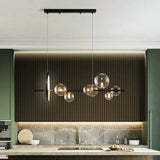 LED Chandeliers Linear Pendant Light Glass Spheres Black Ceiling - Image 12