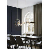 LED Chandeliers Linear Pendant Light Glass Spheres Black Ceiling - Image 15