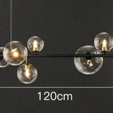 LED Chandeliers Linear Pendant Light Glass Spheres Black Ceiling - Image 3