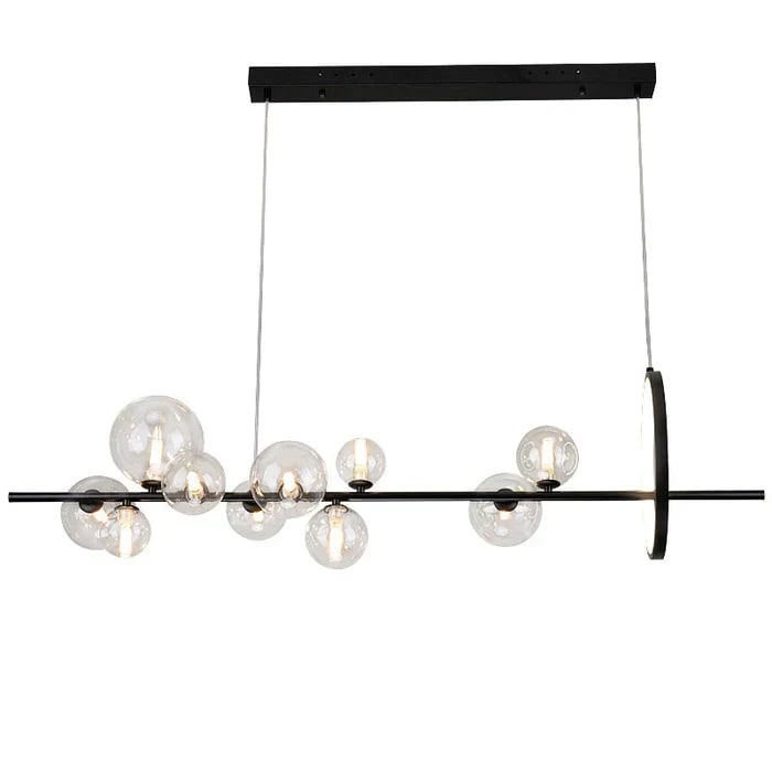 LED Chandeliers Linear Pendant Light Glass Spheres Black Ceiling - Image 5