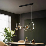 LED Chandeliers Linear Pendant Light Glass Spheres Black Ceiling - Image 9