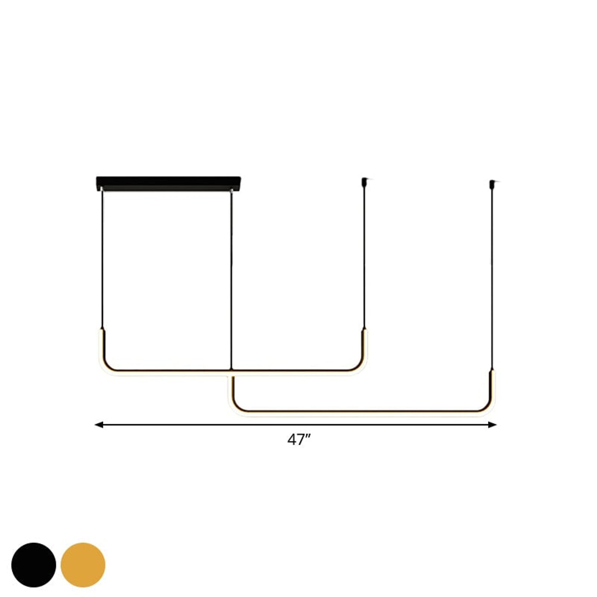 LED Chandeliers Linear Pendant Light Modern Metal Ceiling - Image 16