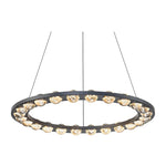 LED Chandeliers Modern Black Glass Circle Chandelier With Adjustable Height - Image 7