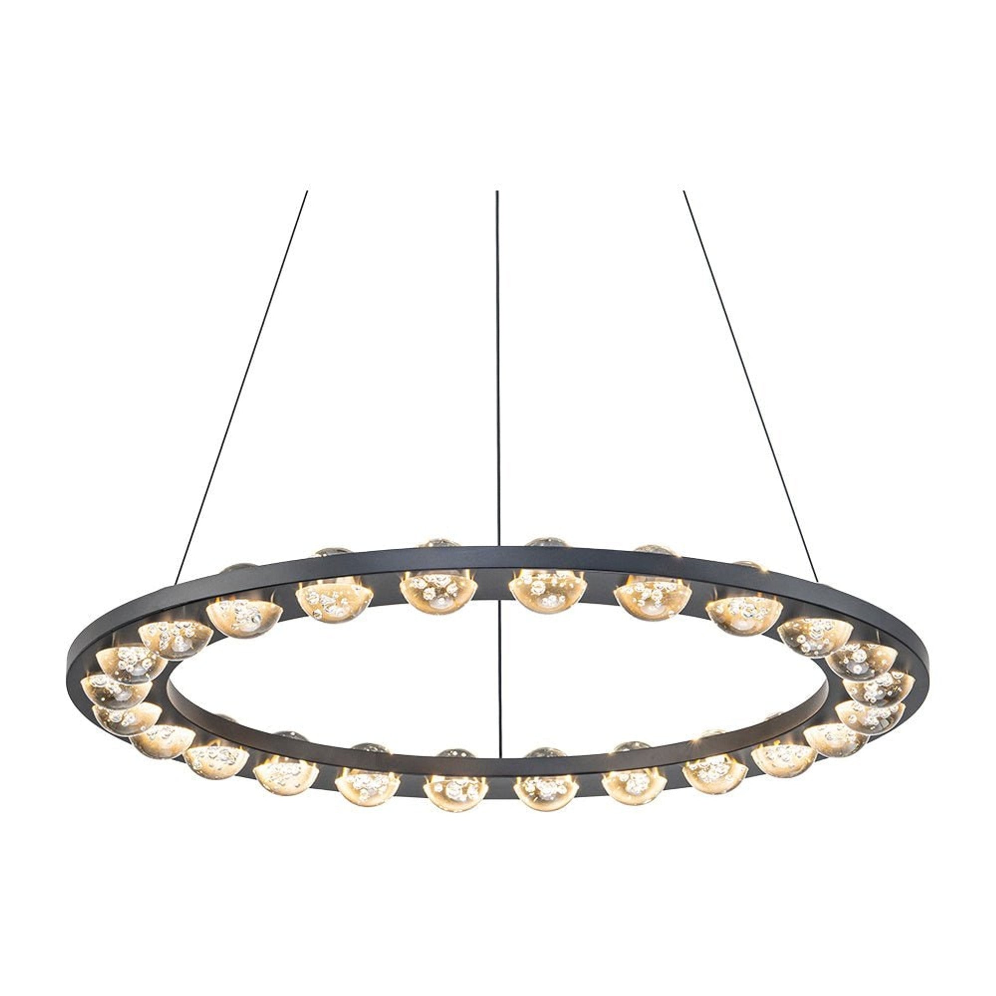 LED Chandeliers Modern Black Glass Circle Chandelier With Adjustable Height - Image 7
