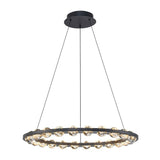 LED Chandeliers Modern Black Glass Circle Chandelier With Adjustable Height - Image 4