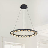 LED Chandeliers Modern Black Glass Circle Chandelier With Adjustable Height - Image 2