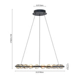 LED Chandeliers Modern Black Glass Circle Chandelier With Adjustable Height - Image 3