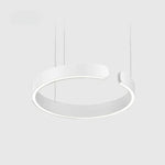 Modern Round Metal LED Chandeliers Ceiling Light - White Finish