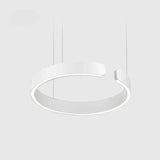 Modern Round Metal LED Chandeliers Ceiling Light - White Finish