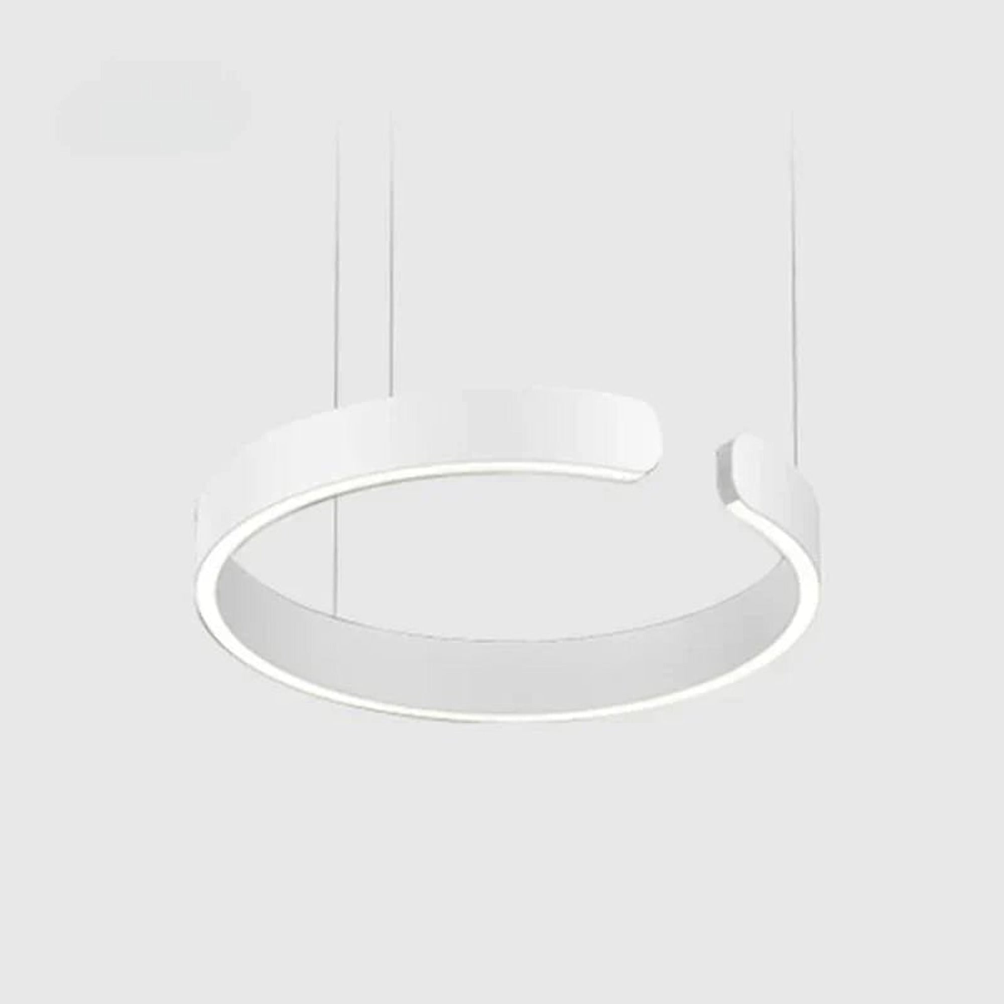 Modern Round Metal LED Chandeliers Ceiling Light - White Finish