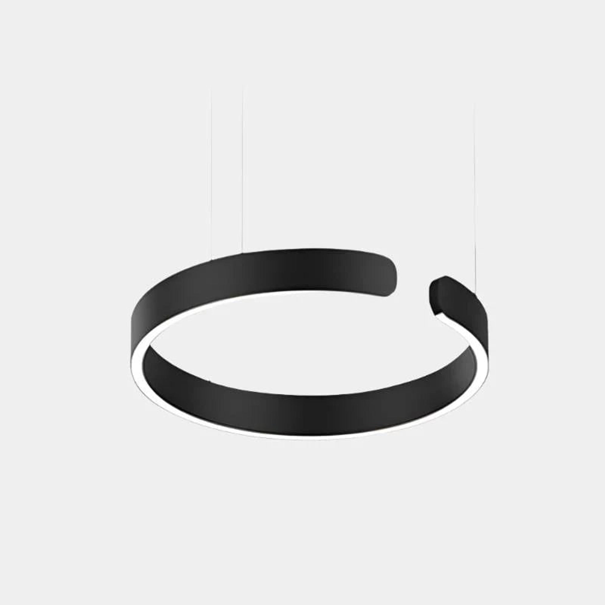 Modern Round Metal LED Chandeliers Ceiling Light - Black Finish