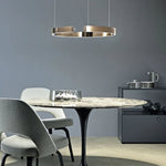 Modern Round Metal LED Chandeliers Ceiling Light - Gold Dining Installation