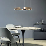 Modern Round Metal LED Chandeliers Ceiling Light - Gold Dining Installation