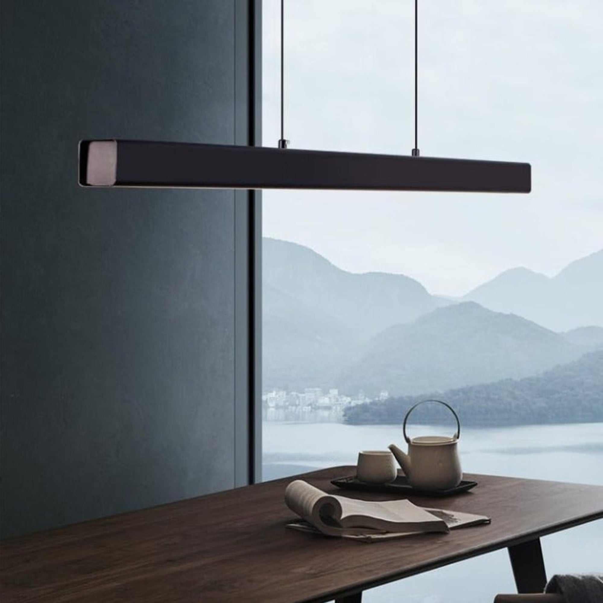 LED Chandeliers Modern Linear Pendant For Dining Table With Remote Control - Image 7