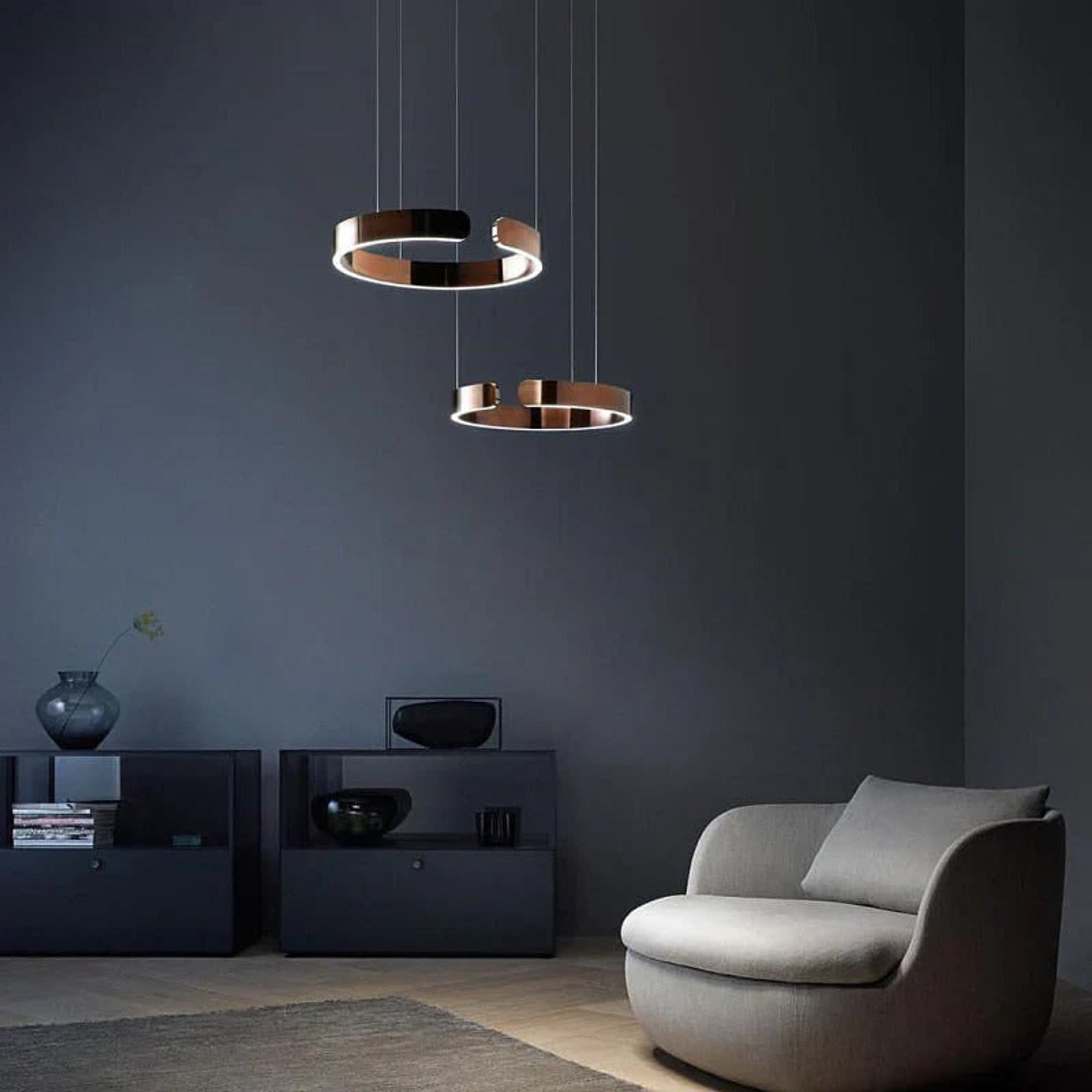 LED Chandeliers Modern Round Ring Ceiling Light Metal - Image 22