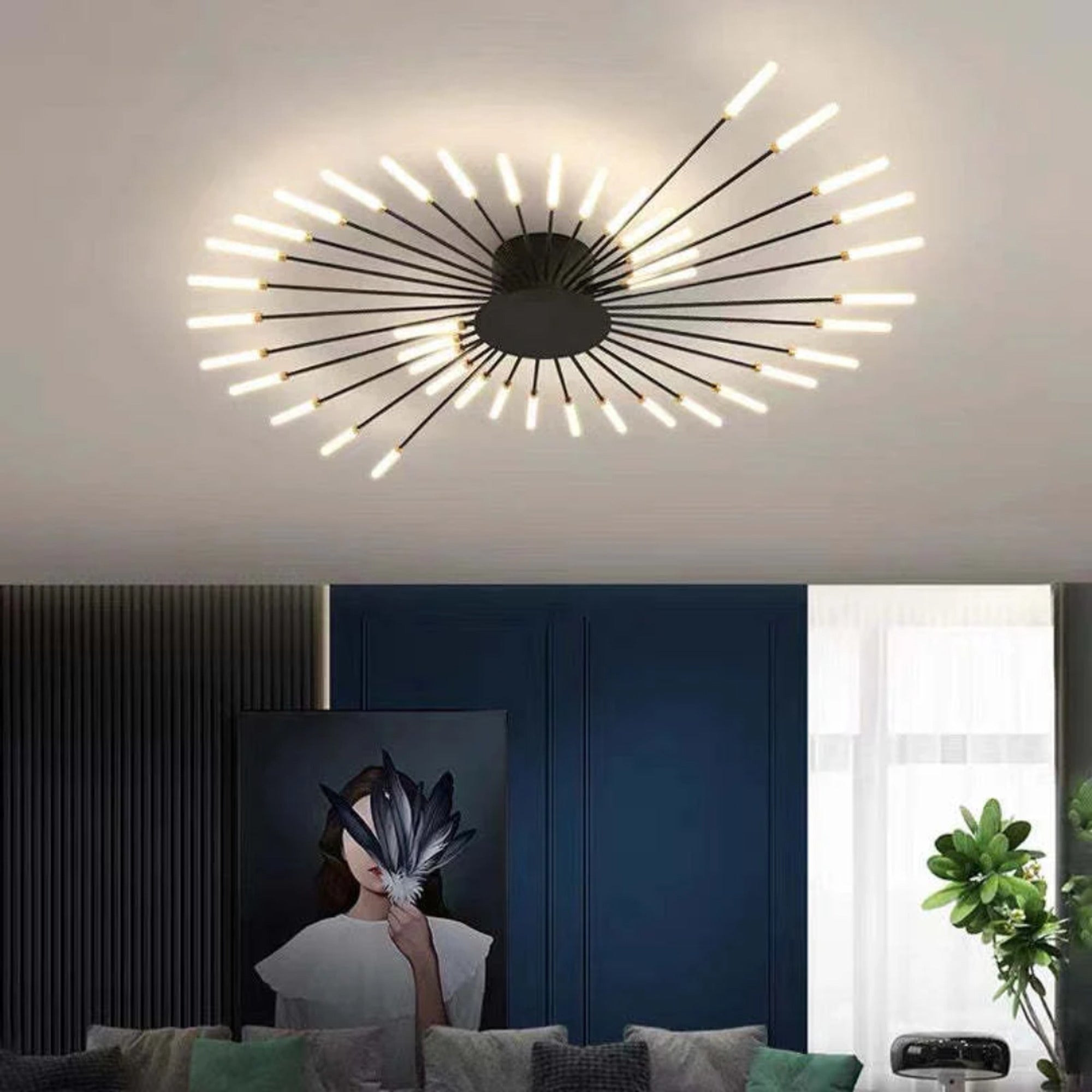 LED Chandeliers Modern Starburst Ceiling Light Finish - Image 2