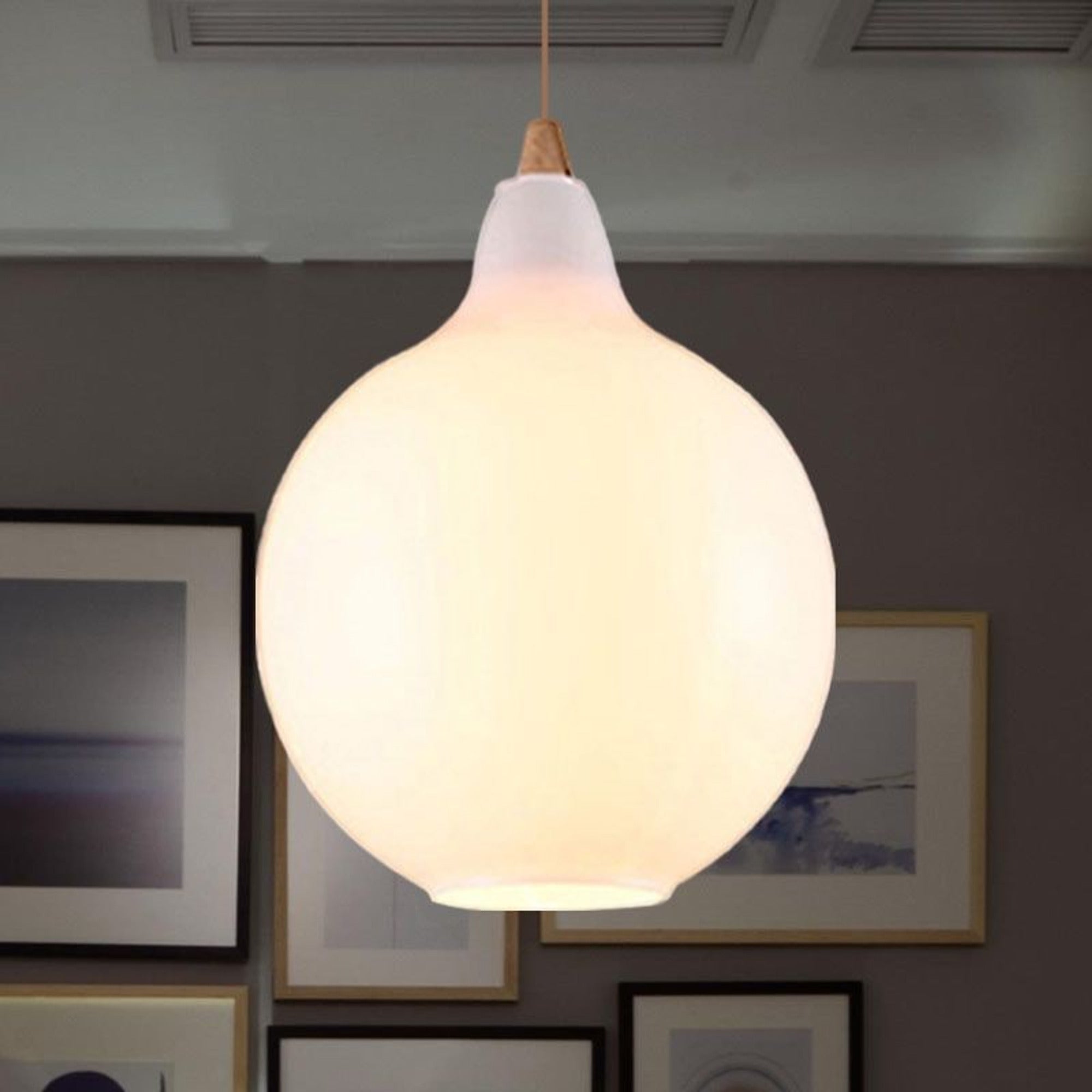 LED Chandeliers Pendant Light Glass Wood Accent Modern Indoor Lighting - Image 5