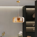 LED Chandeliers Pendant Light Modern Glass Adjustable Height Hand-Blown Ceiling Fixture - Image 15