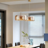LED Chandeliers Pendant Light Modern Glass Adjustable Height Hand-Blown Ceiling Fixture - Image 17