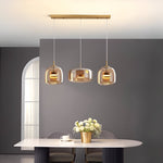 LED Chandeliers Pendant Light Modern Glass Adjustable Height Hand-Blown Ceiling Fixture - Image 22