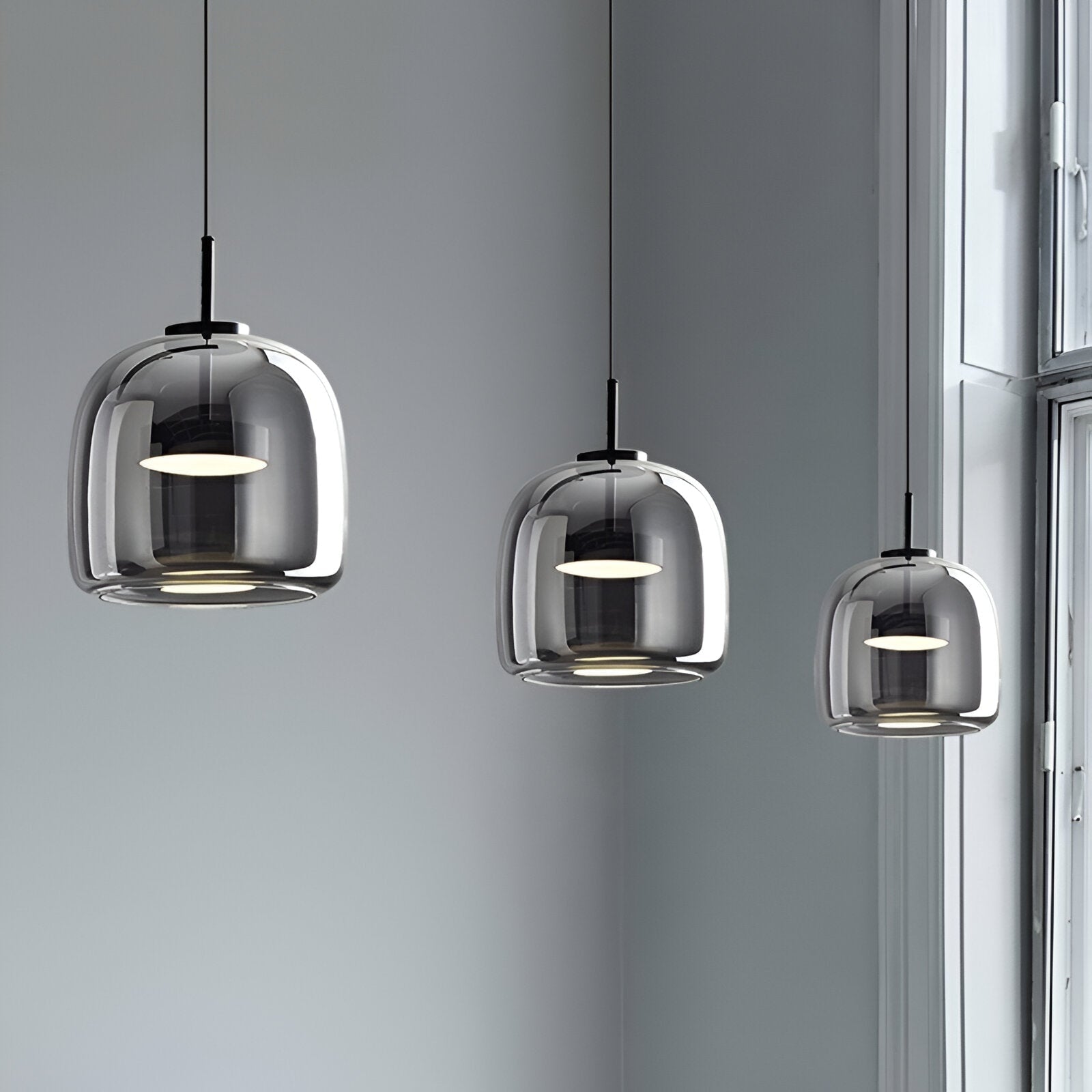 LED Chandeliers Pendant Light Modern Glass Adjustable Height Hand-Blown Ceiling Fixture - Image 23