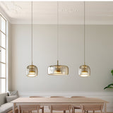 LED Chandeliers Pendant Light Modern Glass Adjustable Height Hand-Blown Ceiling Fixture - Image 7