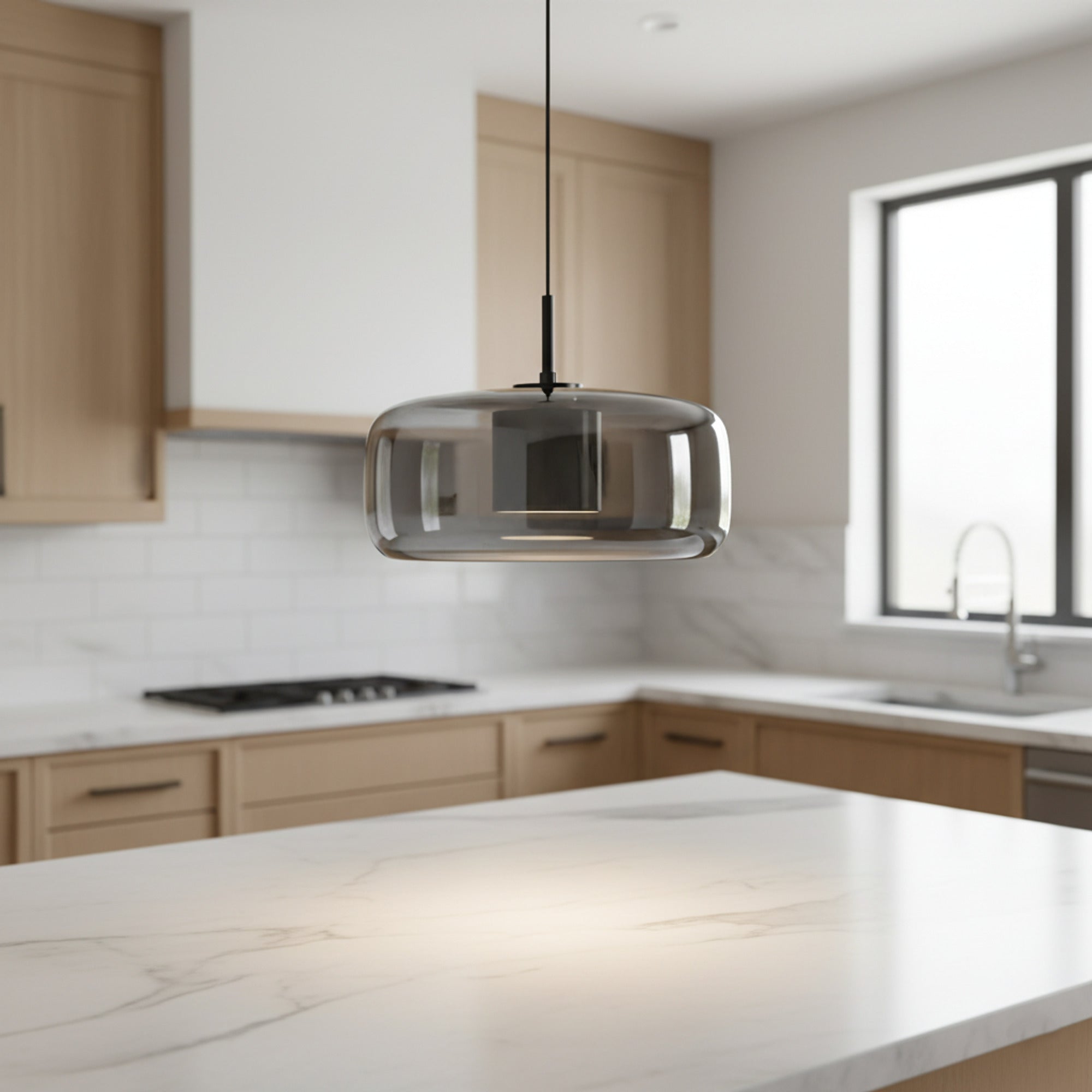 LED Chandeliers Pendant Light Modern Glass Adjustable Height Hand-Blown Ceiling Fixture - Image 33