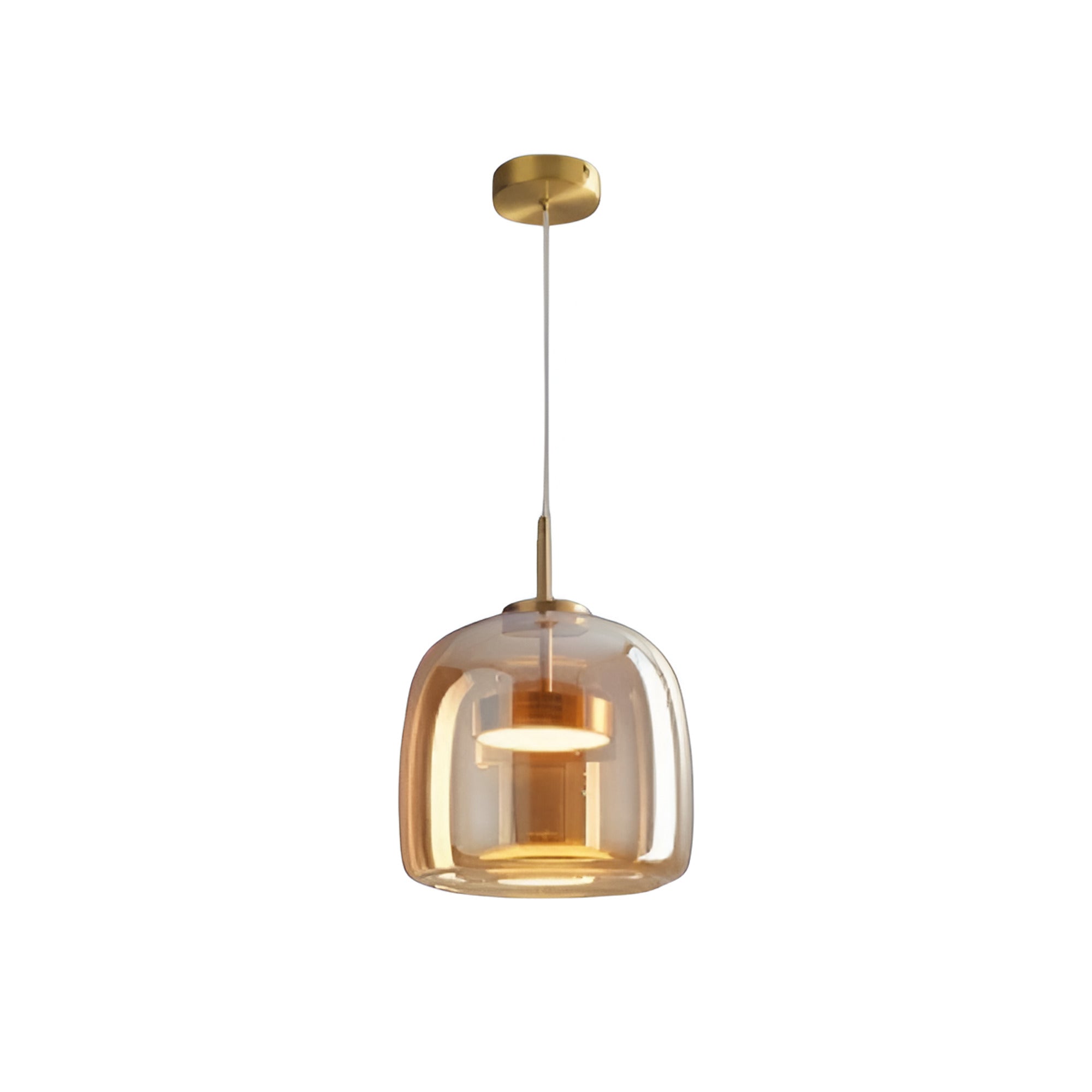 LED Chandeliers Pendant Light Modern Glass Adjustable Height Hand-Blown Ceiling Fixture - Image 1