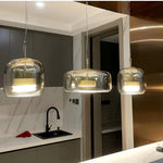 LED Chandeliers Pendant Light Modern Glass Adjustable Height Hand-Blown Ceiling Fixture - Image 20