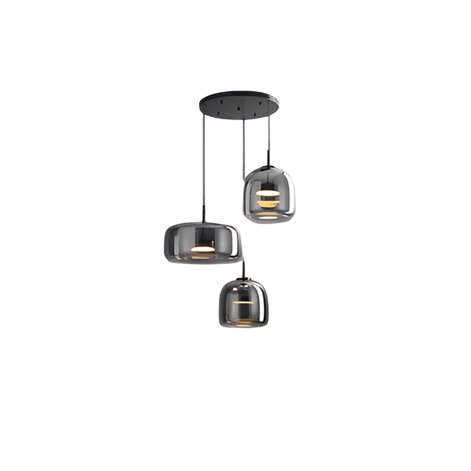 LED Chandeliers Pendant Light Modern Glass Adjustable Height Hand-Blown Ceiling Fixture - Image 4
