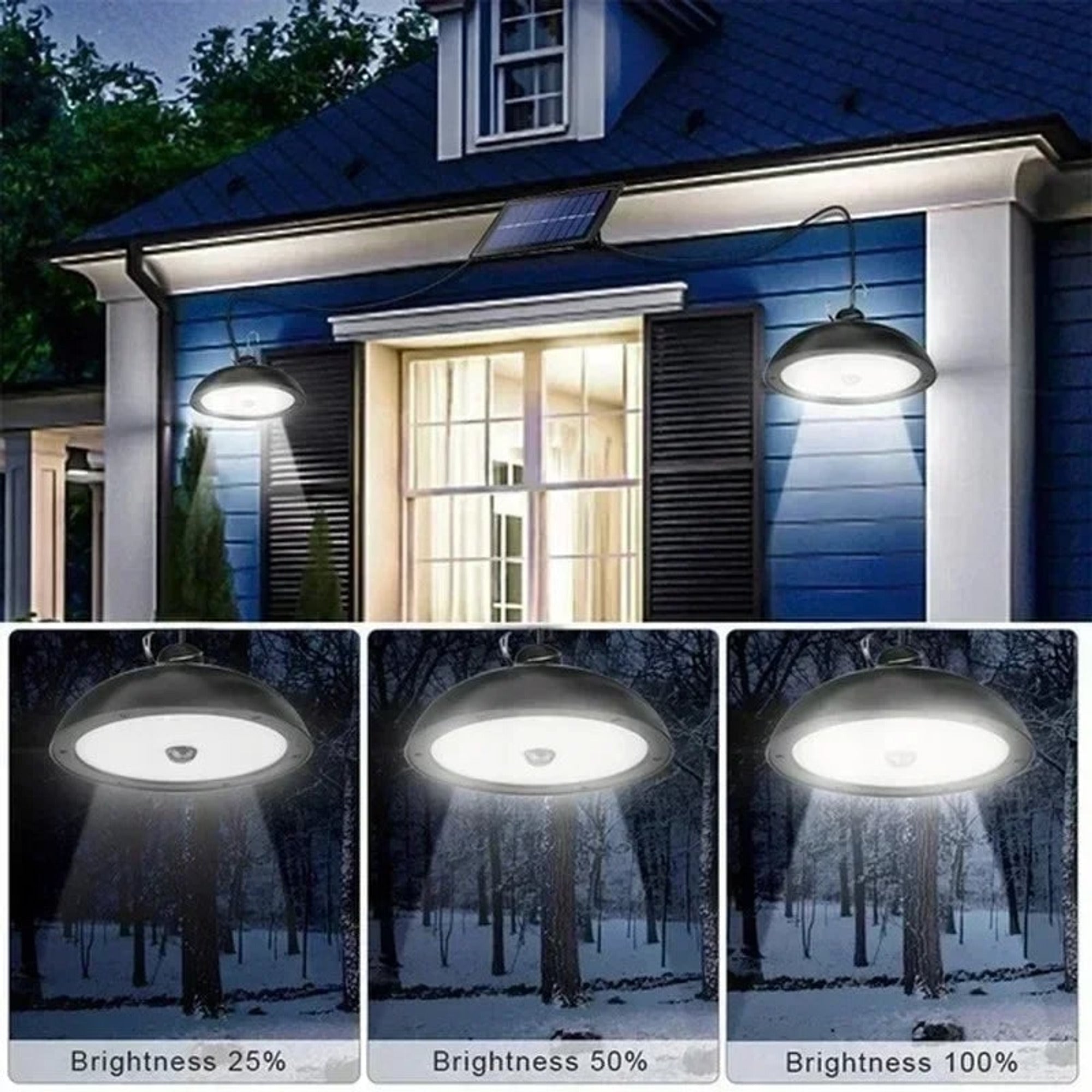 LED Chandeliers Solar Pendant Light Hanging Outdoor Powered For Garden - Image 1