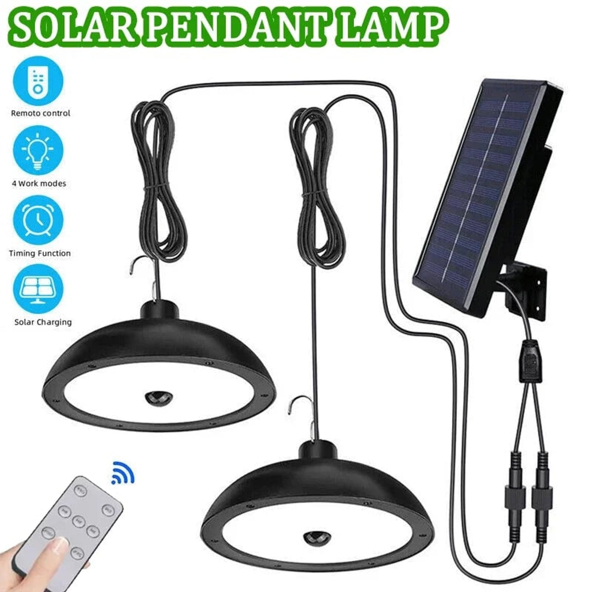 LED Chandeliers Solar Pendant Light Hanging Outdoor Powered For Garden - Image 6