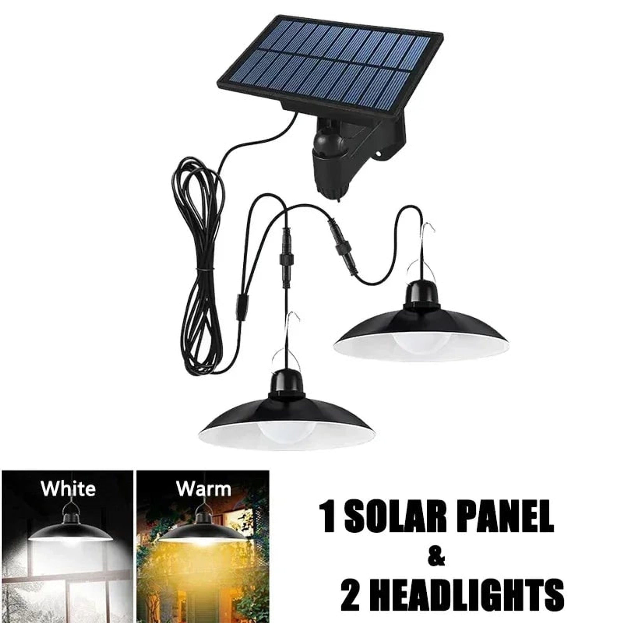 LED Chandeliers Solar Pendant Light Hanging Outdoor Powered For Garden - Image 2