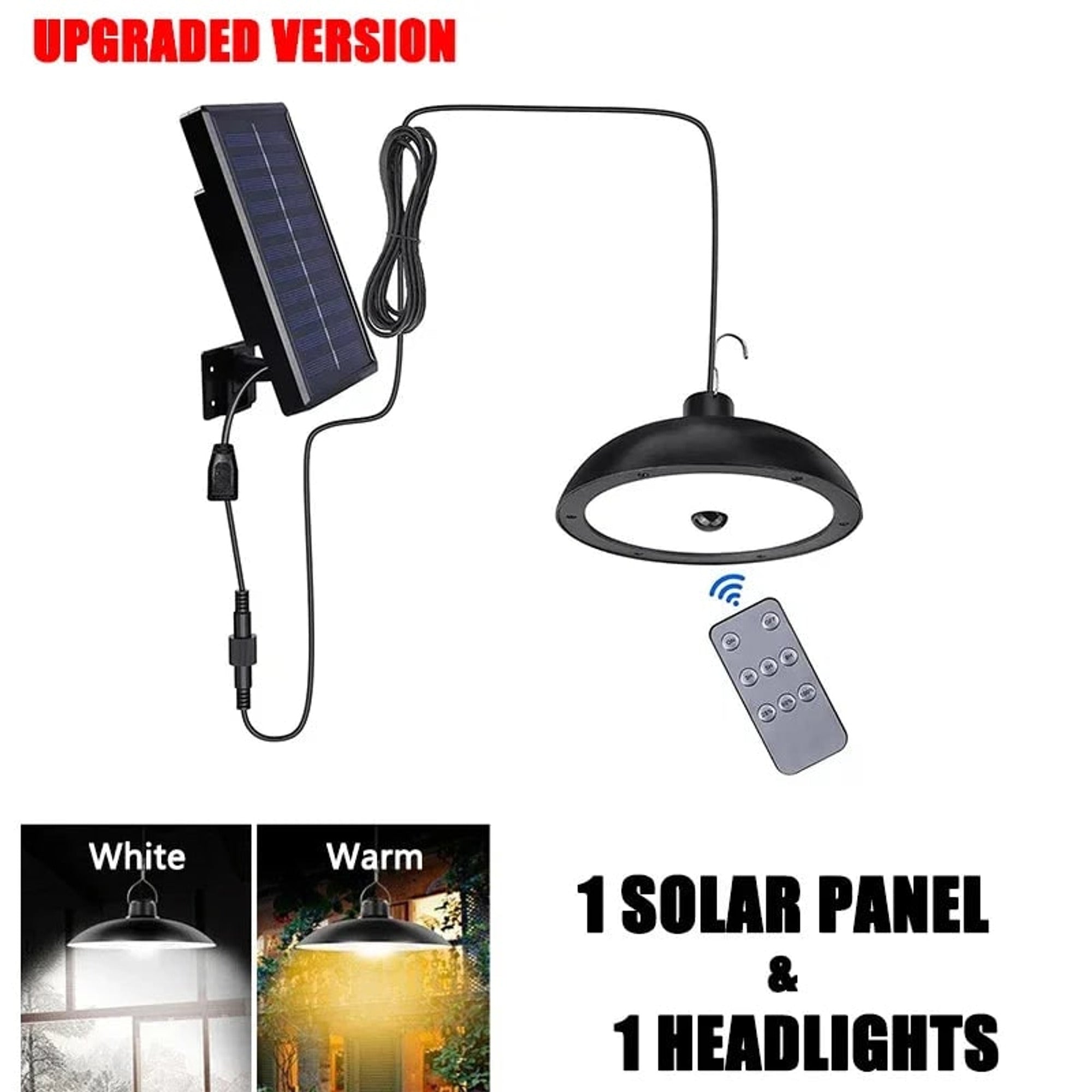 LED Chandeliers Solar Pendant Light Hanging Outdoor Powered For Garden - Image 3