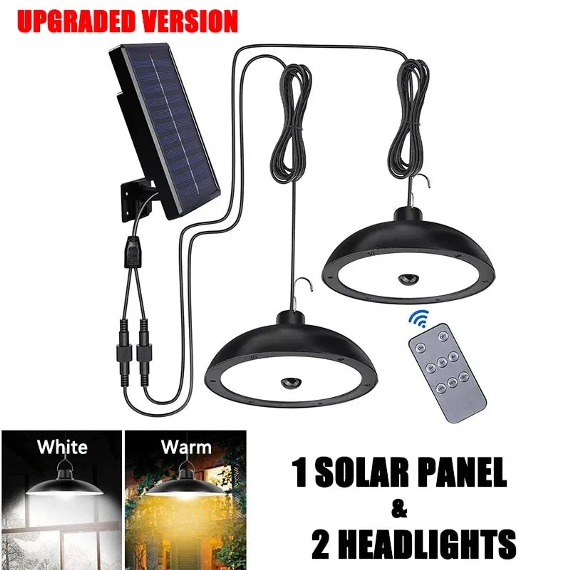 LED Chandeliers Solar Pendant Light Hanging Outdoor Powered For Garden - Image 4