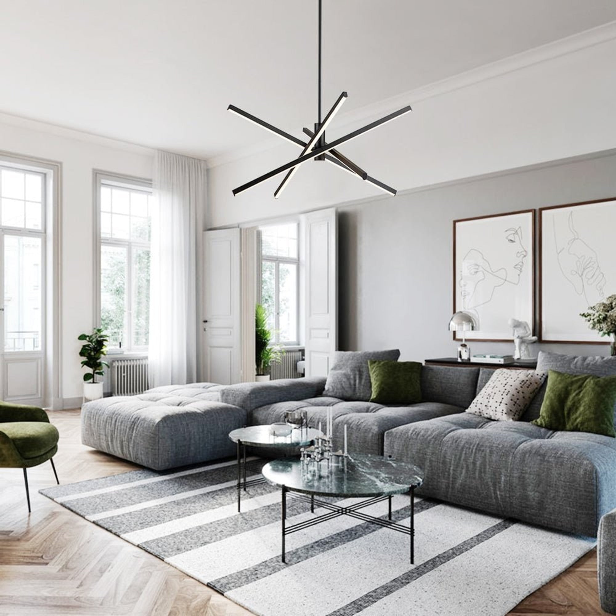 LED Chandeliers Sputnik Modern Chandelier Rotatable Arms - Image 4