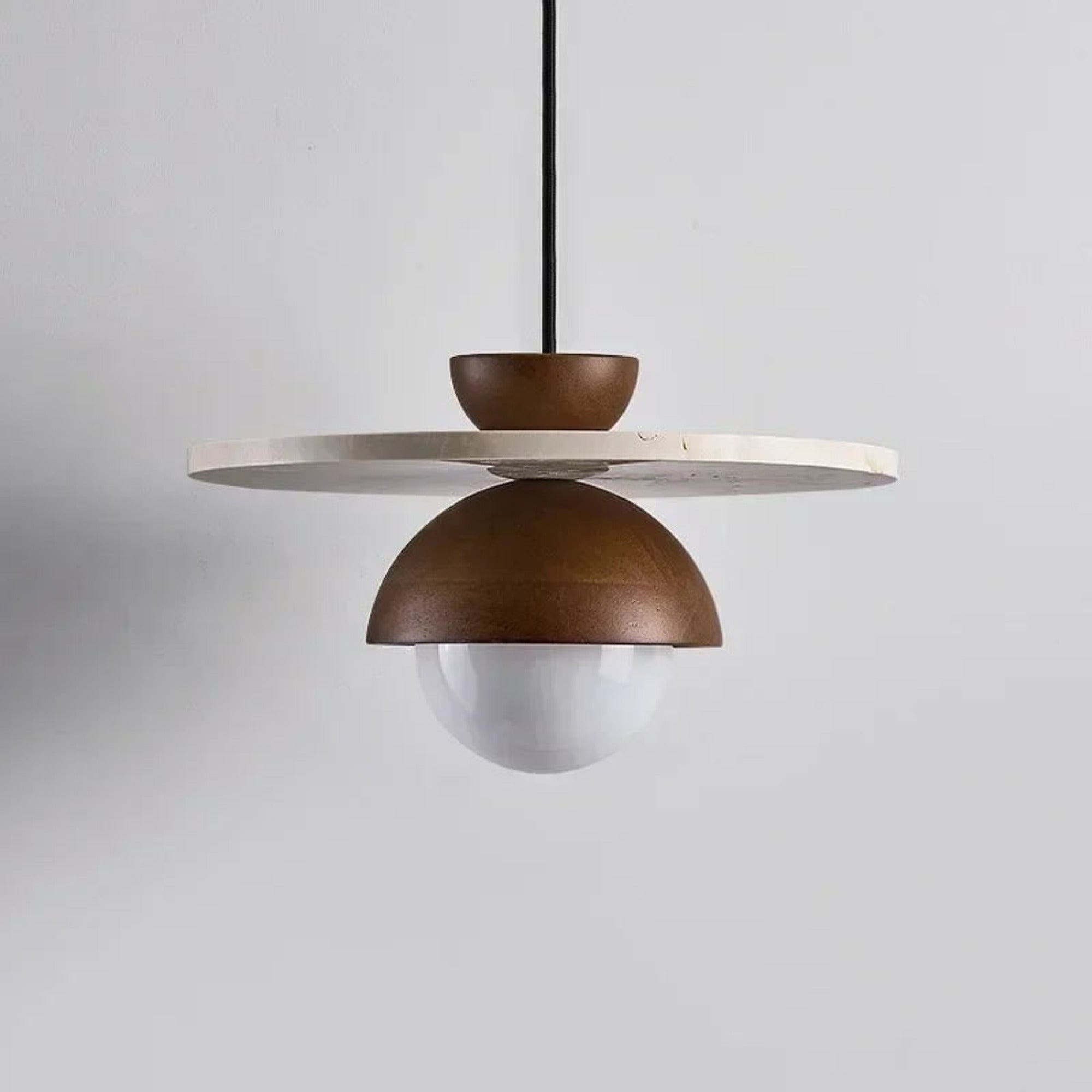 LED Chandeliers Stone Walnut Wood Pendant Light Chandelier - Image 2