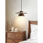 LED Chandeliers Stone Walnut Wood Pendant Light Chandelier - Image 5