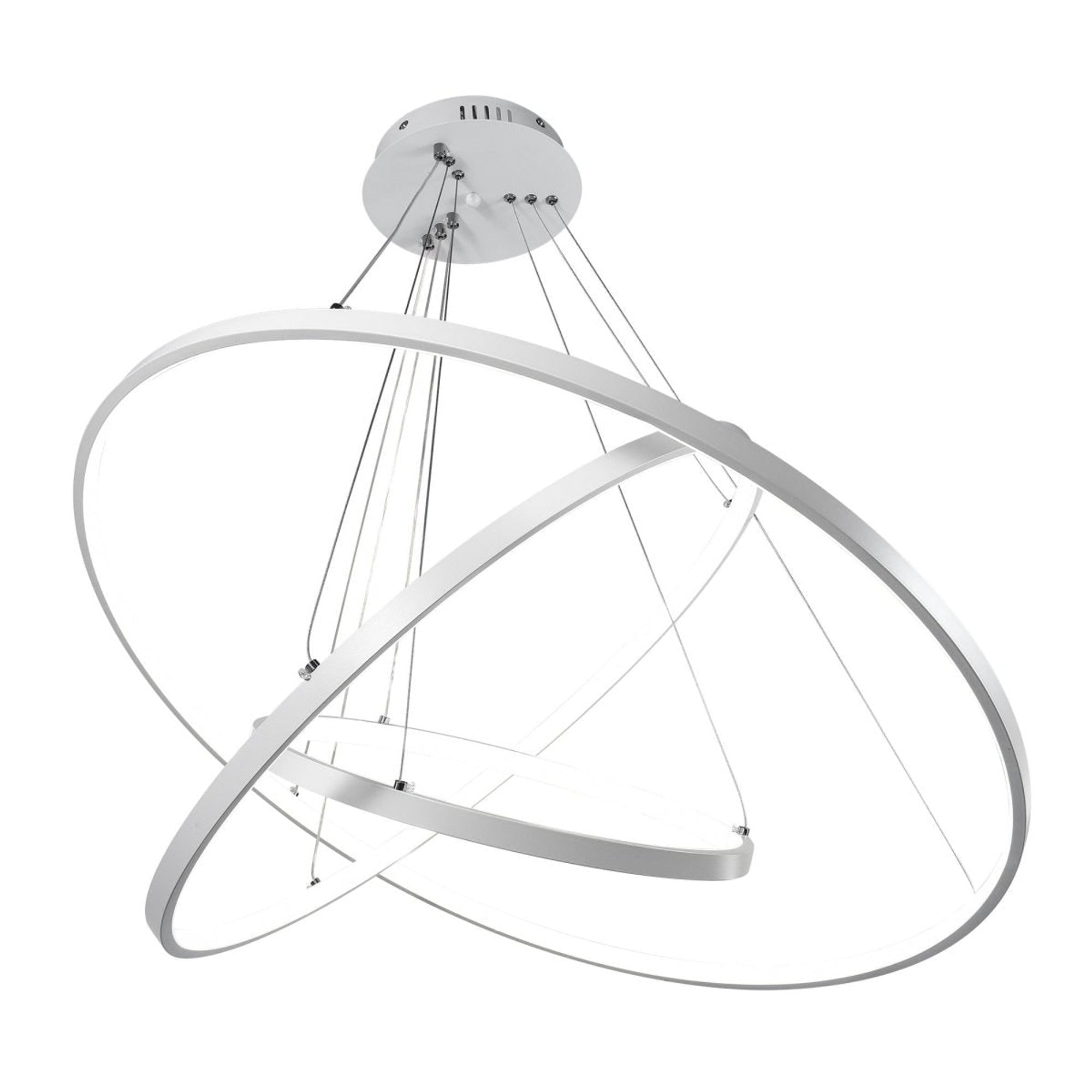 LED Chandeliers Three Ring Modern Ceiling Contemporary White - Image 3