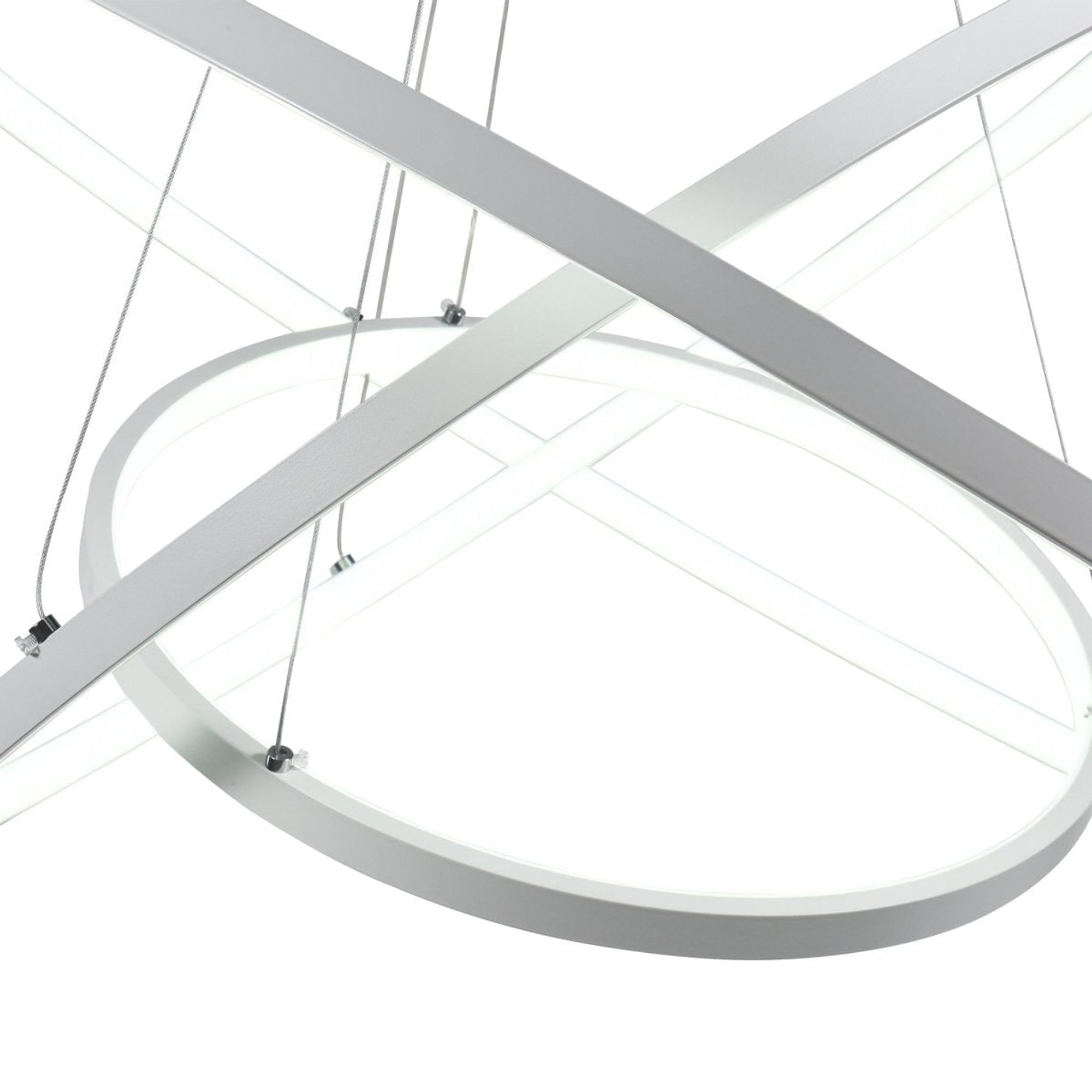LED Chandeliers Three Ring Modern Ceiling Contemporary White - Image 9