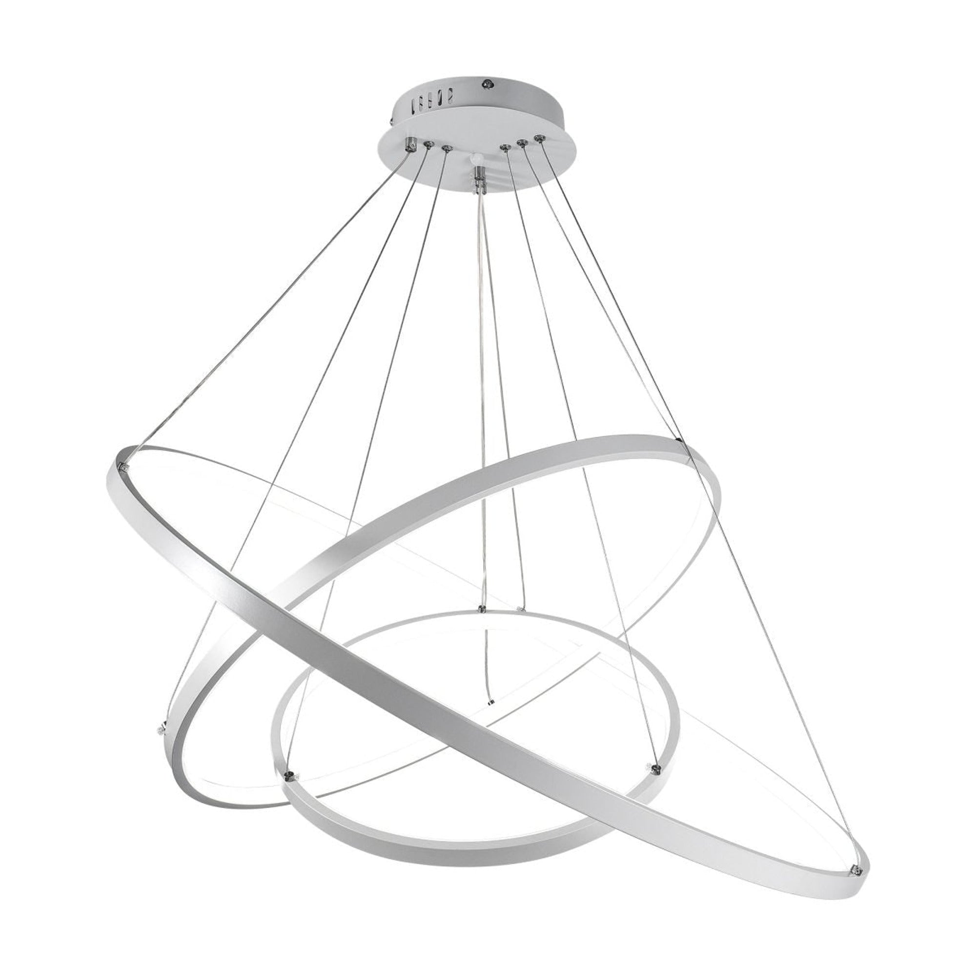 LED Chandeliers Three Ring Modern Ceiling Contemporary White - Image 4