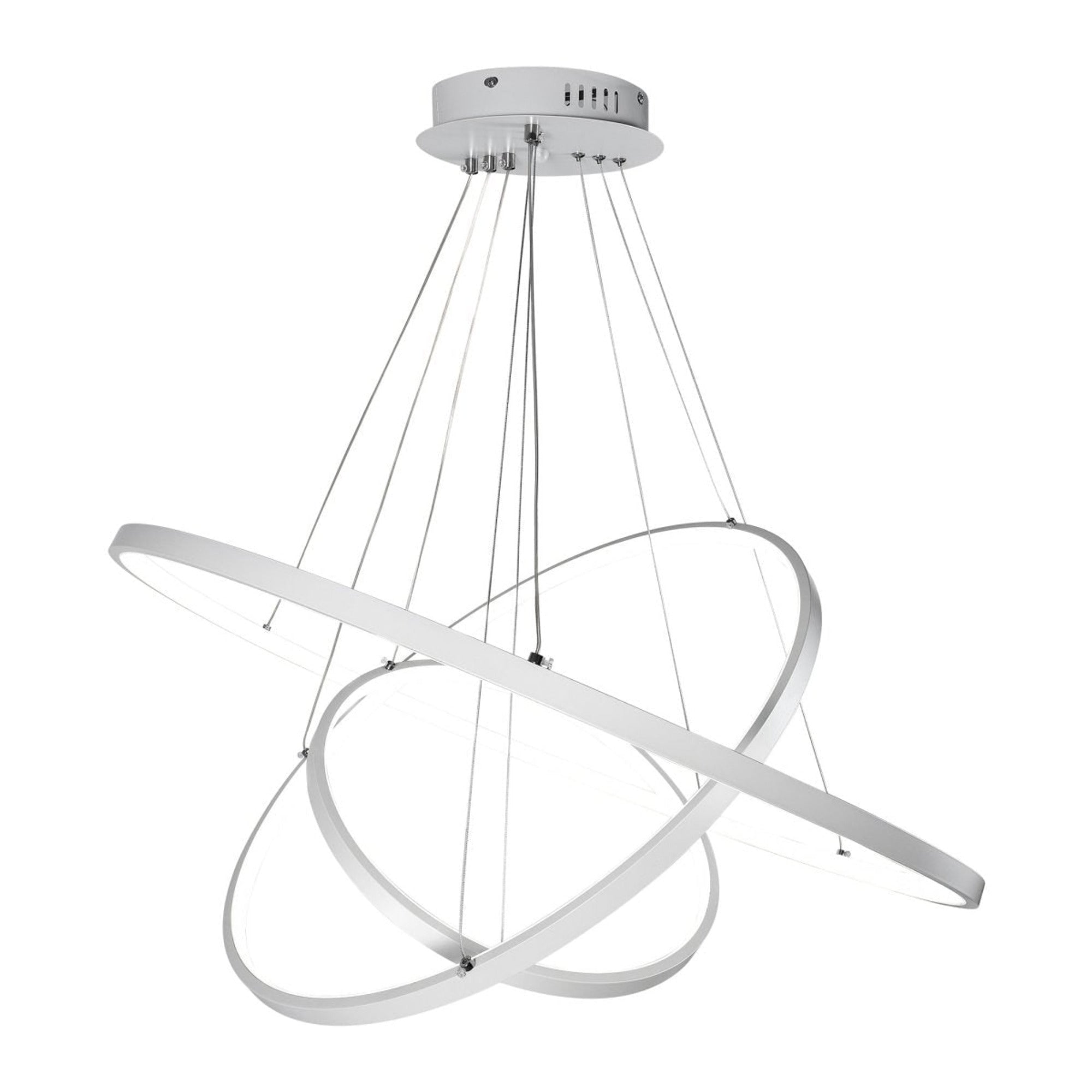 LED Chandeliers Three Ring Modern Ceiling Contemporary White - Image 6