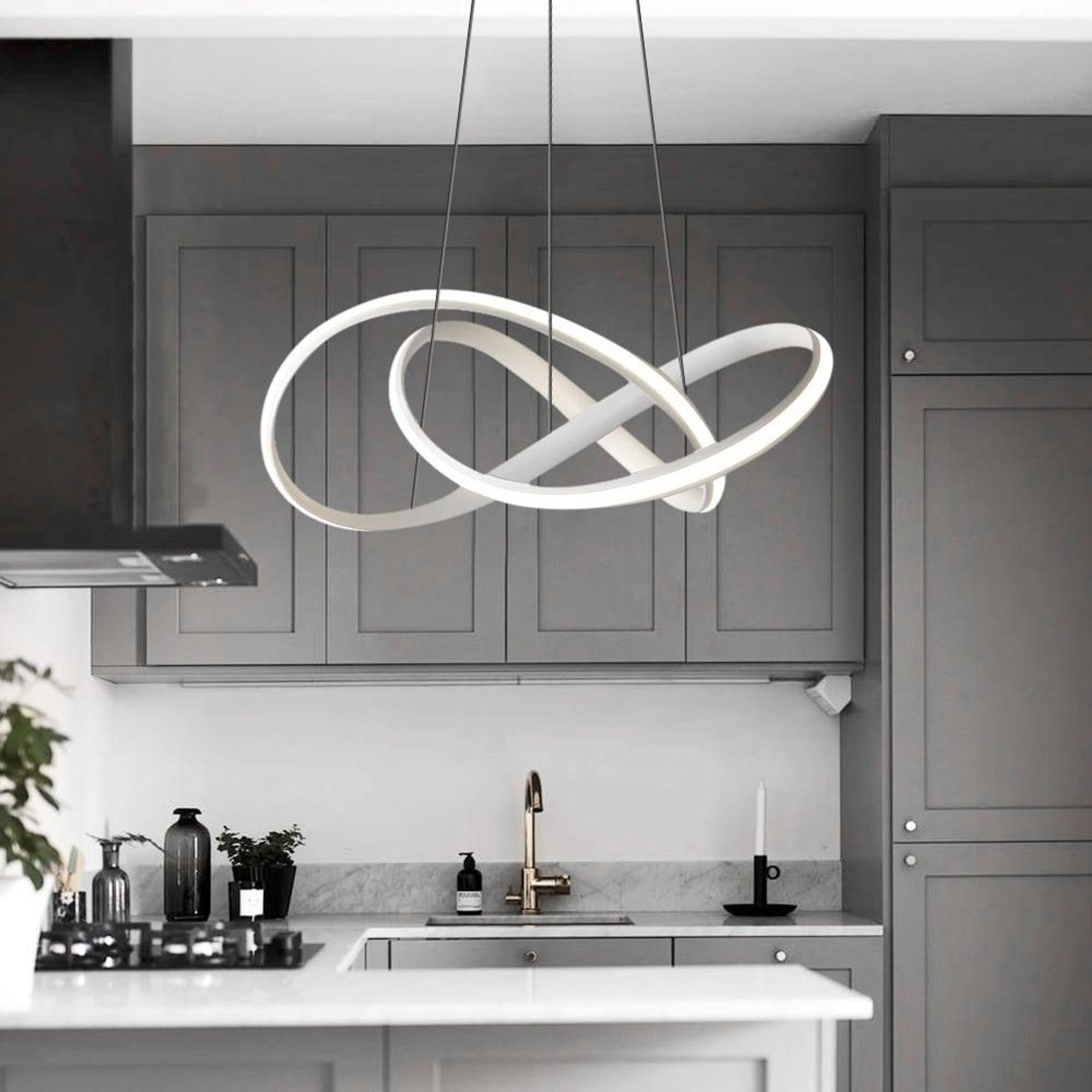 LED Chandeliers Twisted Ribbon Modern Metal Chandelier - Image 1