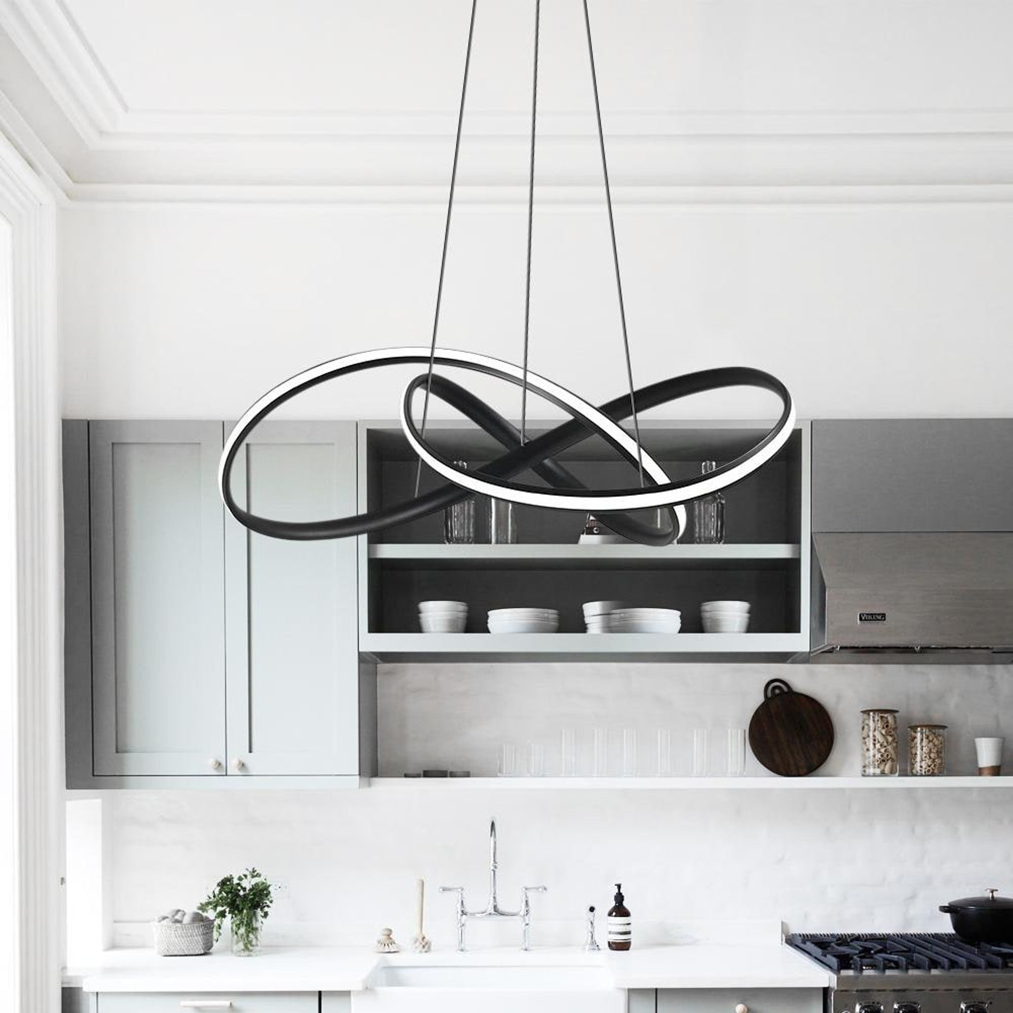 LED Chandeliers Twisted Ribbon Modern Metal Chandelier - Image 2