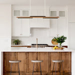 LED Chandeliers Wooden Linear Ceiling Light Modern Pendant Lighting For Kitchen Island - Image 2