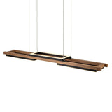 LED Chandeliers Wooden Linear Ceiling Light Modern Pendant Lighting For Kitchen Island - Image 7