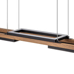 LED Chandeliers Wooden Linear Ceiling Light Modern Pendant Lighting For Kitchen Island - Image 11